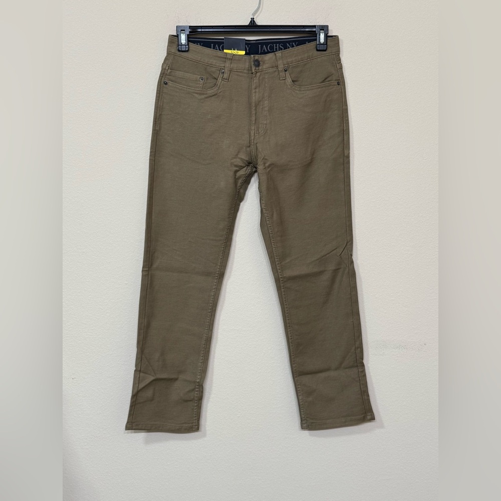 Jachs NY Men’s Tan Mid Rise Straight Fit 5 Pockets Stretch Comfort Pants s 32X29